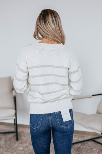 Ciarah Striped Sweater - Pebble Mix