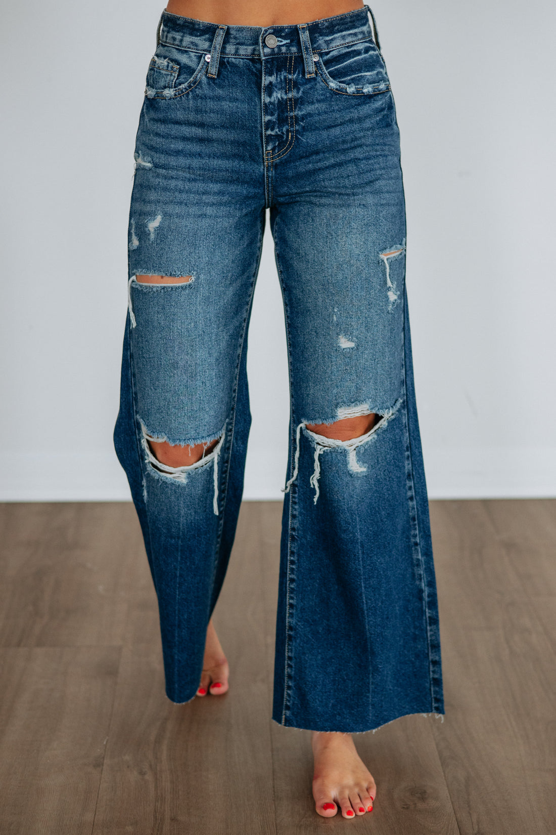 Paige Wide Leg Jeans - Dark Wash