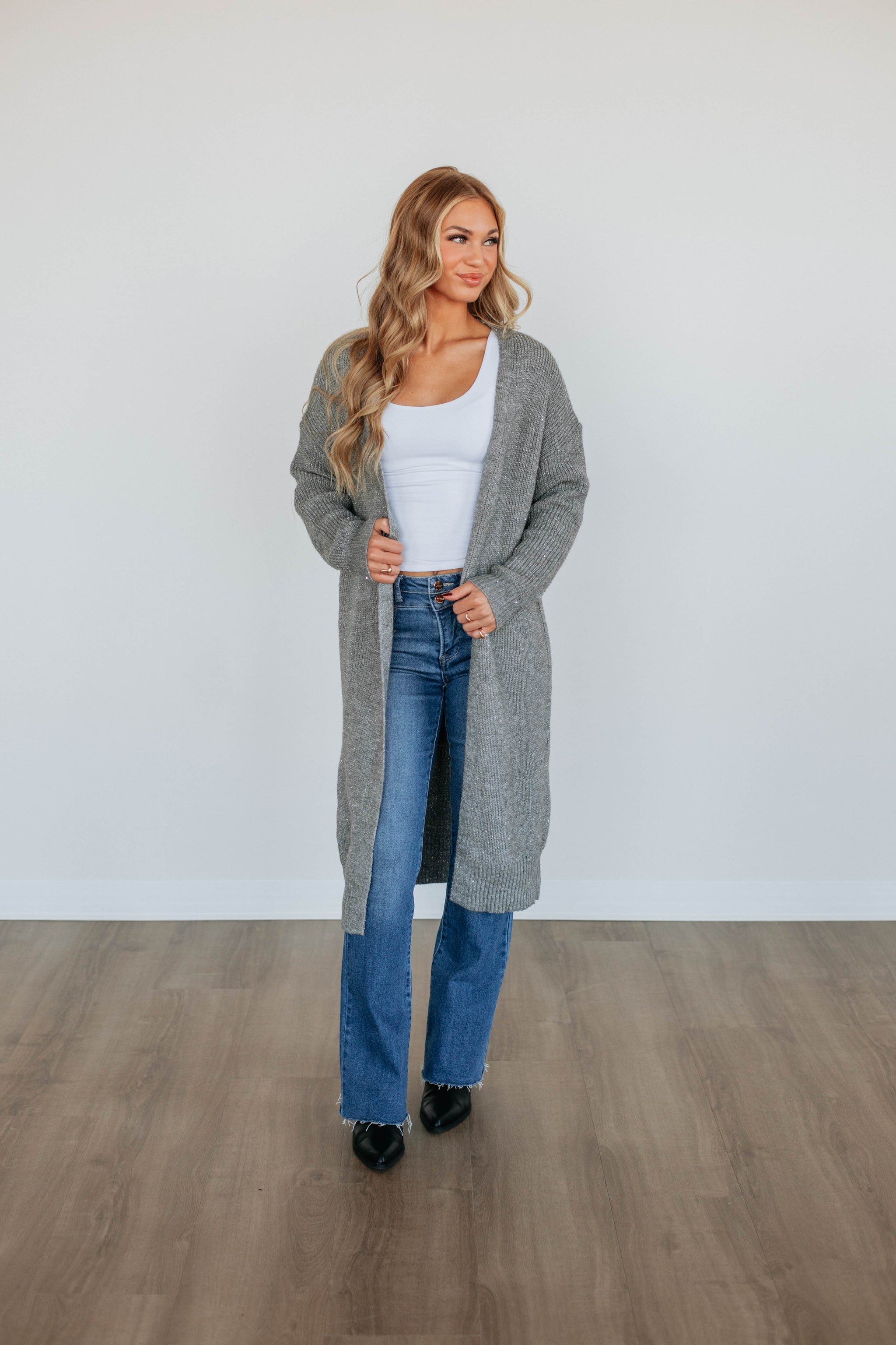 Confident & Classy Cardigan - Heather Grey