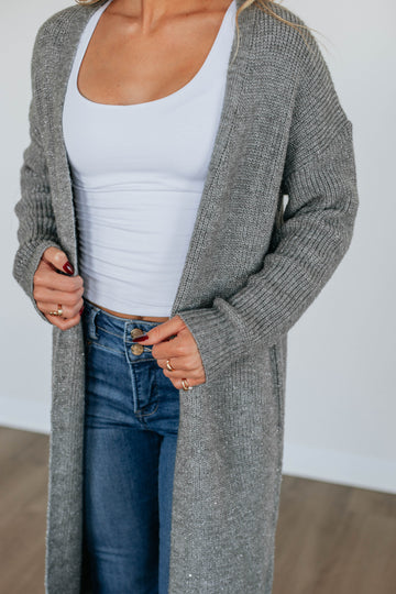 Confident & Classy Cardigan - Heather Grey