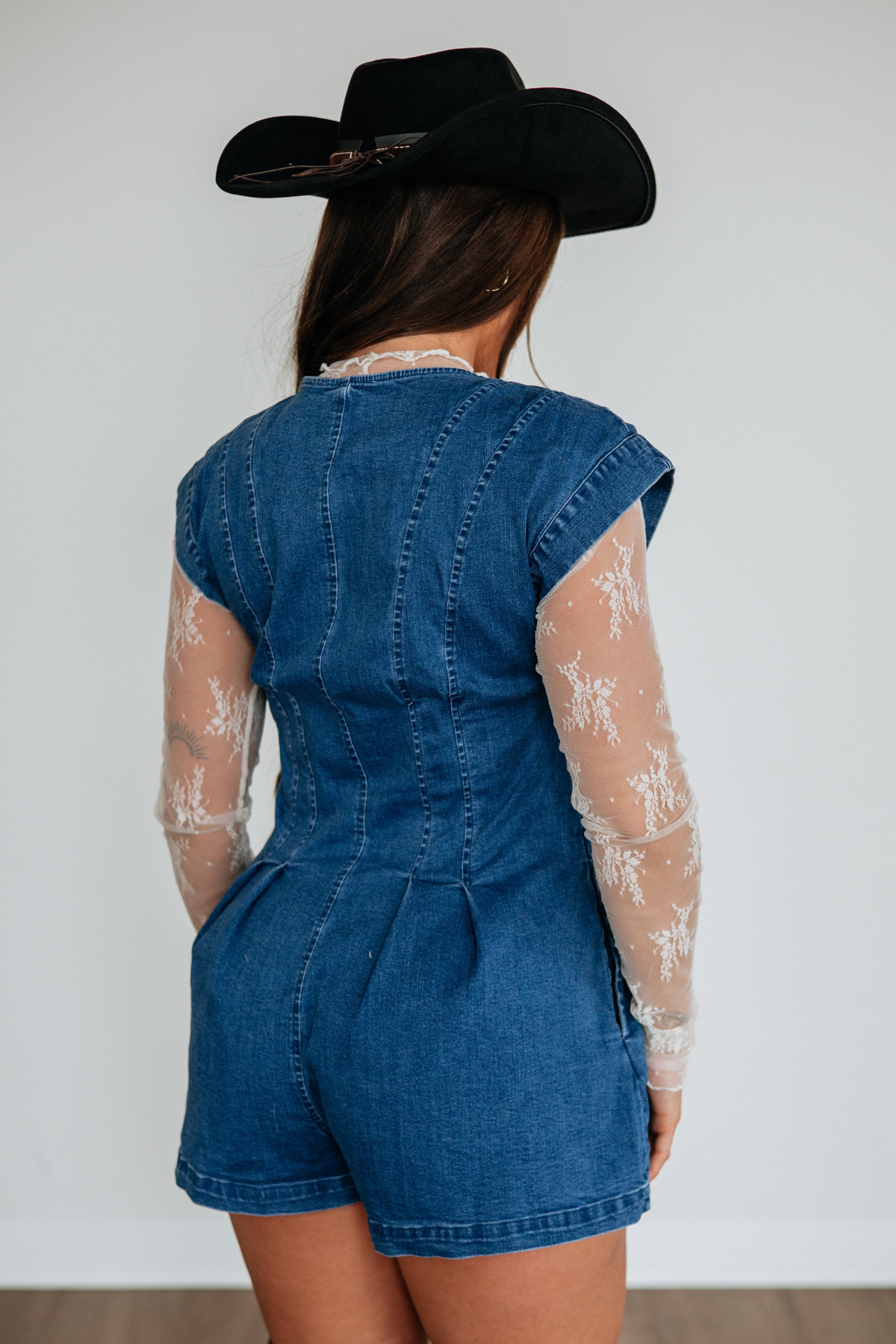 Chrissa Denim Romper – Wild Oak Boutique