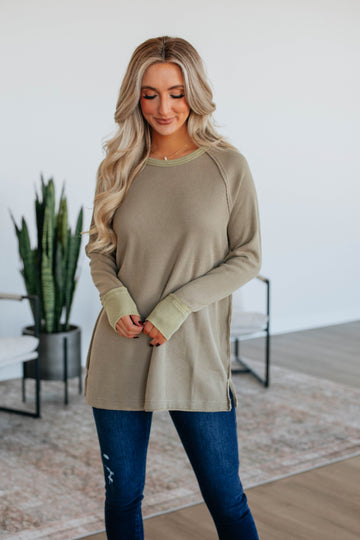 Dafina Knit Top - Artichoke