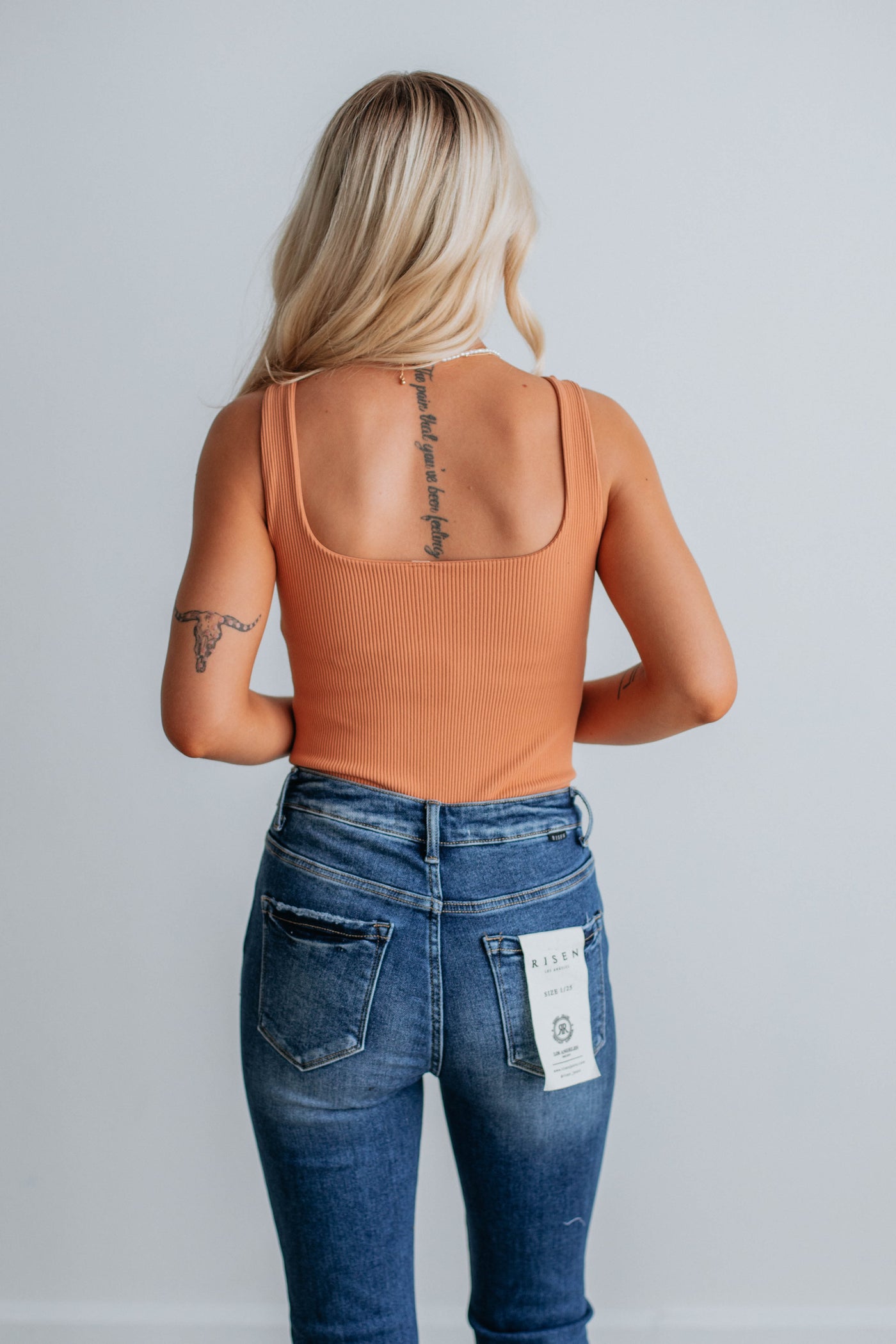 Dahlia Ribbed Bodysuit - Clay