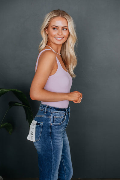 Dahlia Ribbed Bodysuit - Lavender