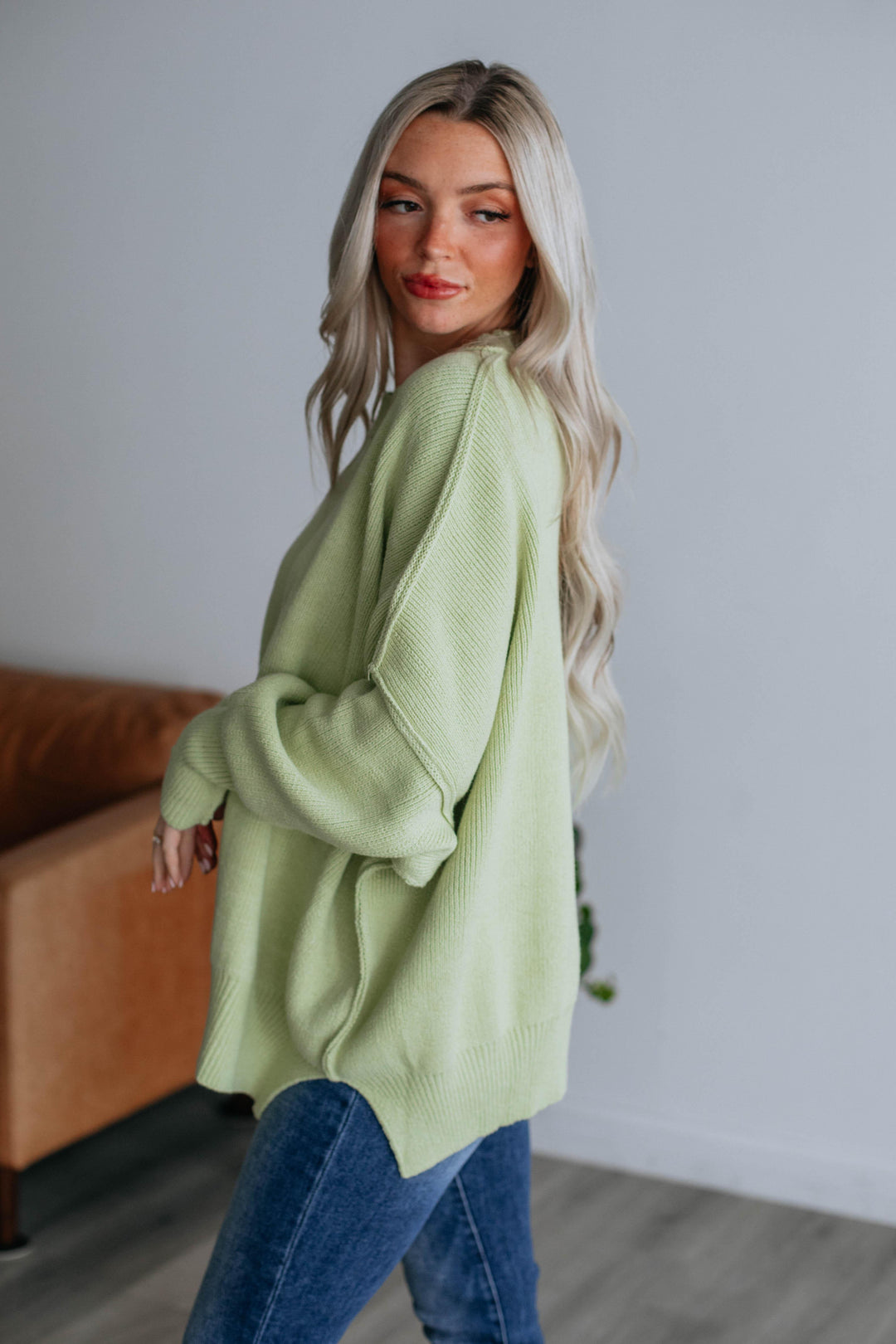 Dallas Oversized Sweater - Lime