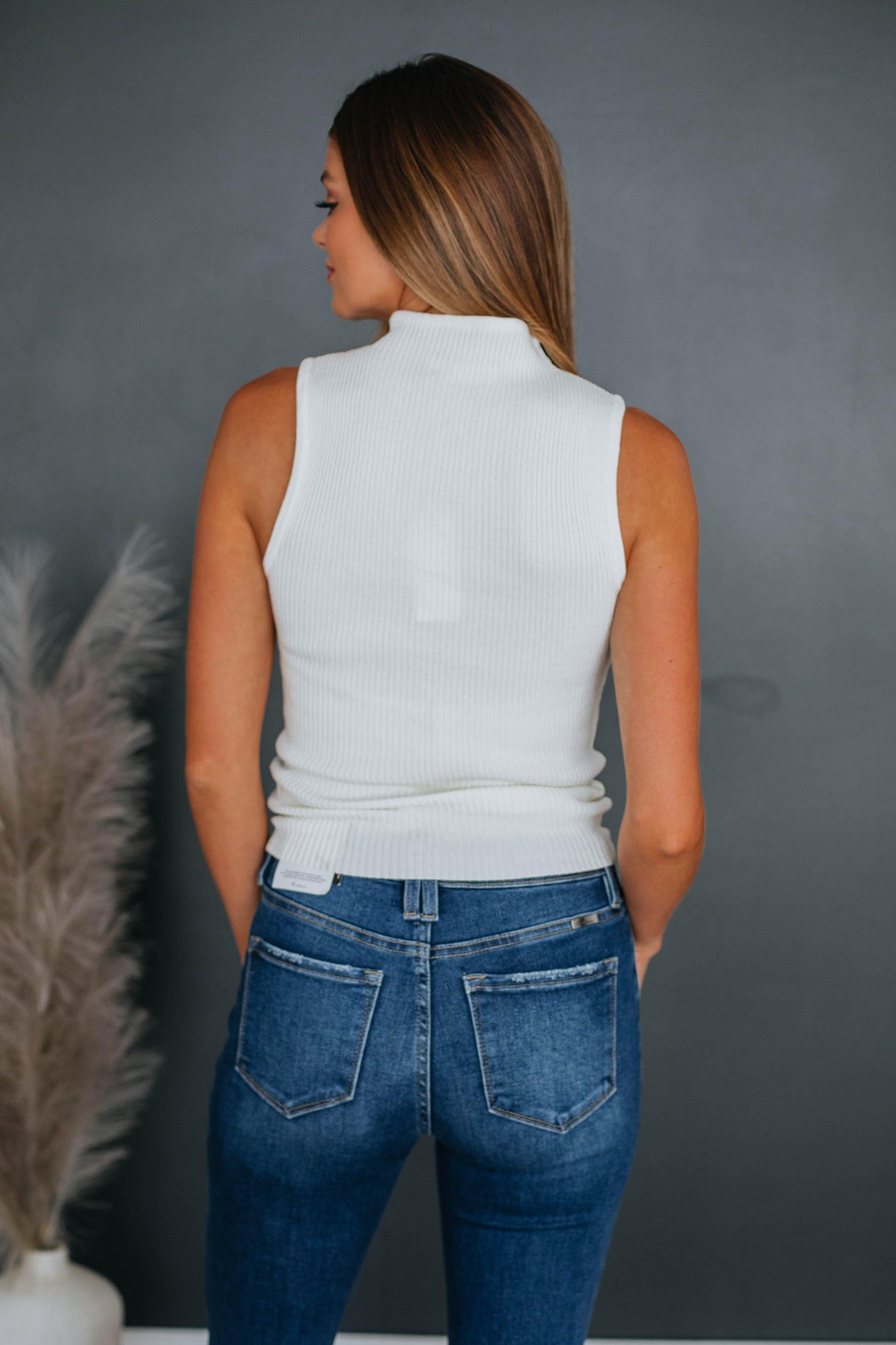 Darby Mock Neck Tank - Ivory