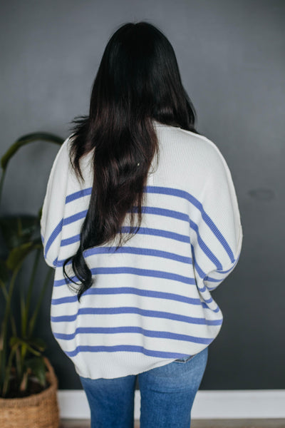 Darcie Striped Sweater - Periwinkle