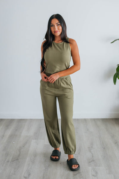 Dax Two-Piece Lounge Set - Olive