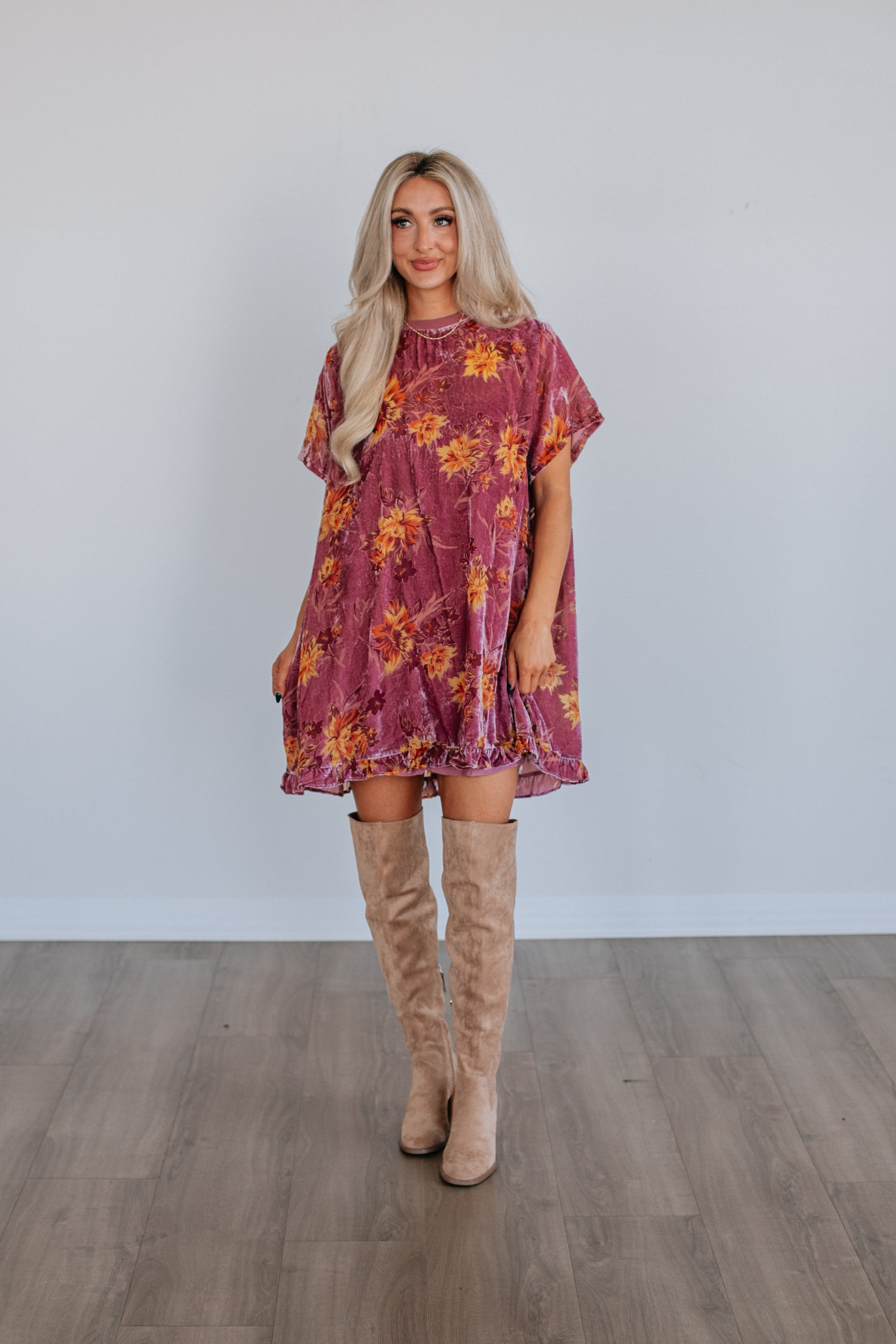 Verity Floral Velvet Dress – Wild Oak Boutique