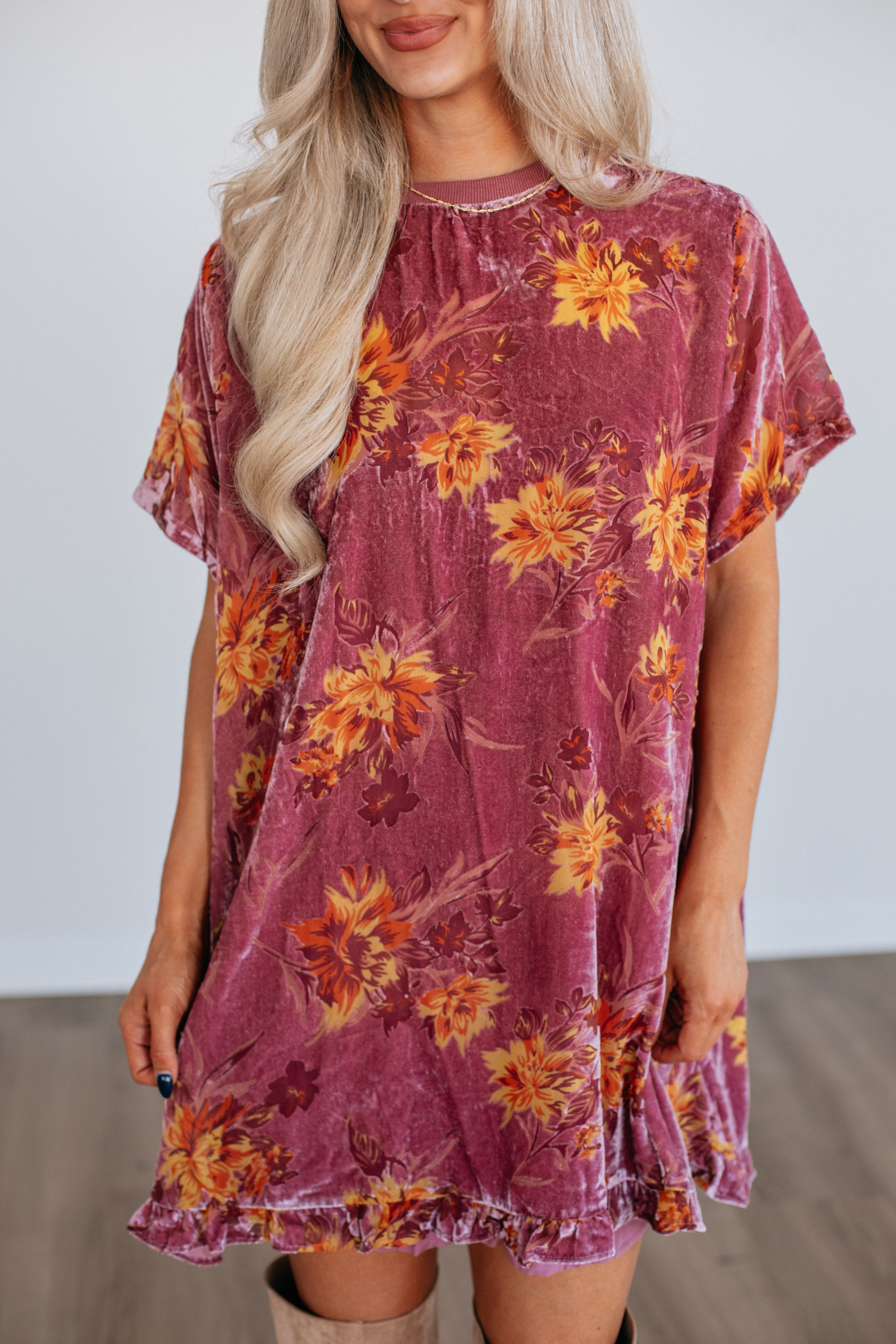 Verity Floral Velvet Dress – Wild Oak Boutique