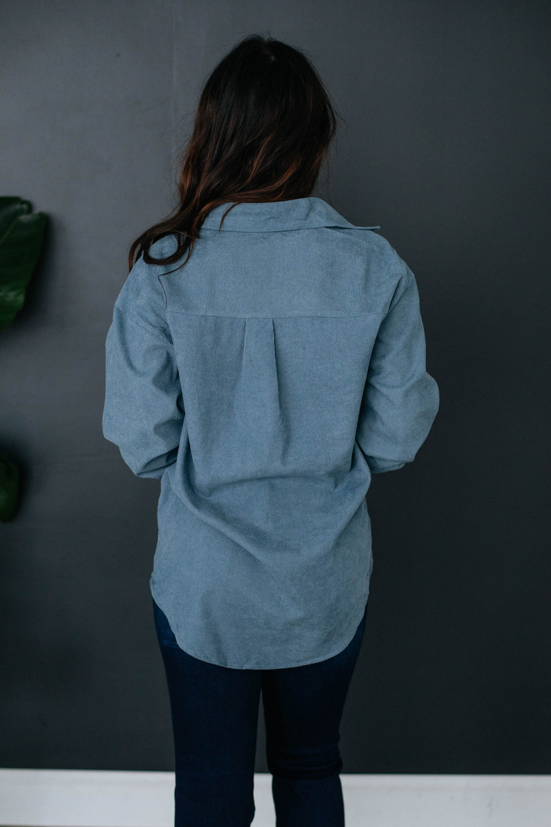 Driscoll Corduroy Top - Dusty Blue