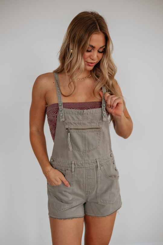 Dylan Hidden Short Overalls - Gravel