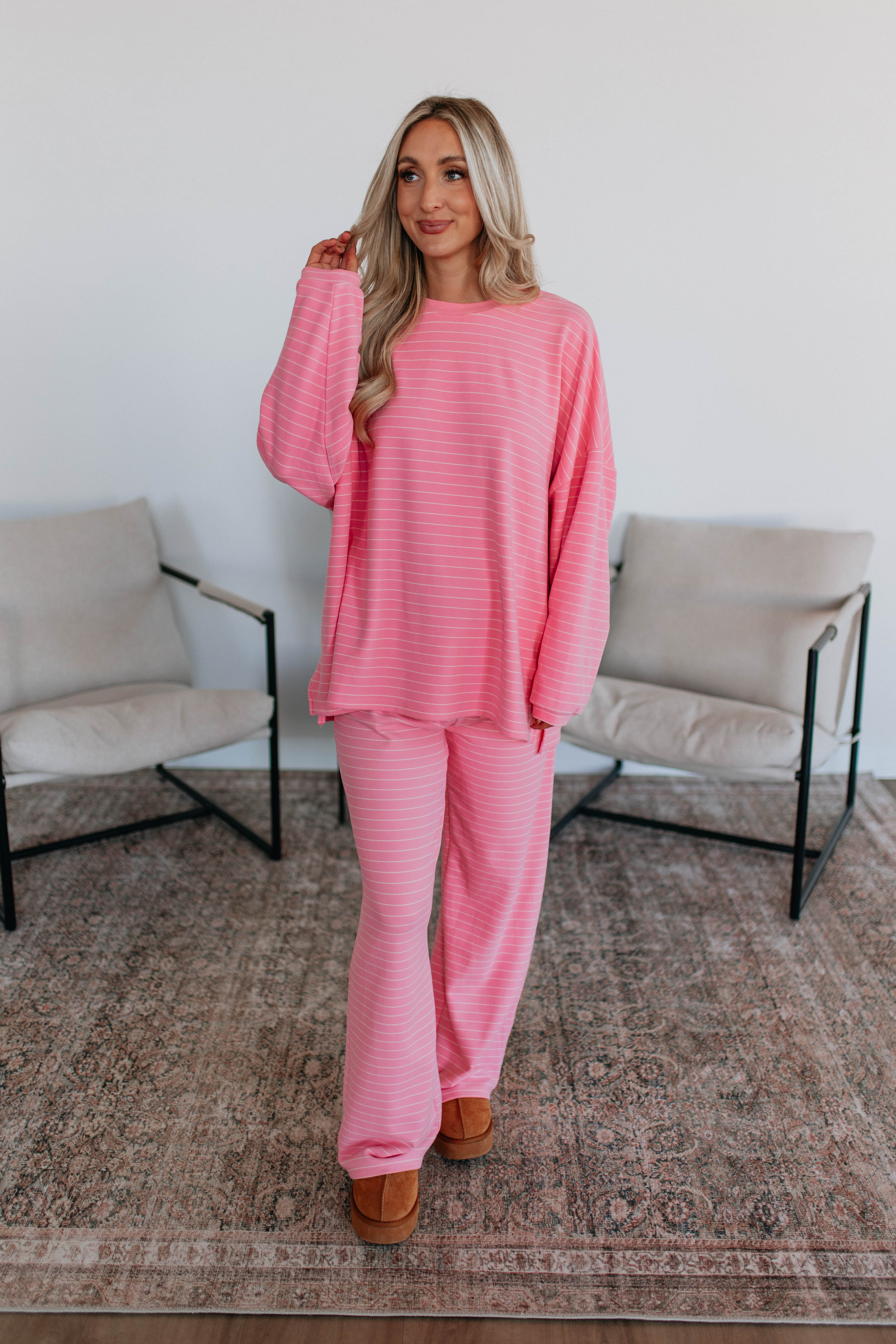 Cayla Striped Top - Flamingo Mix