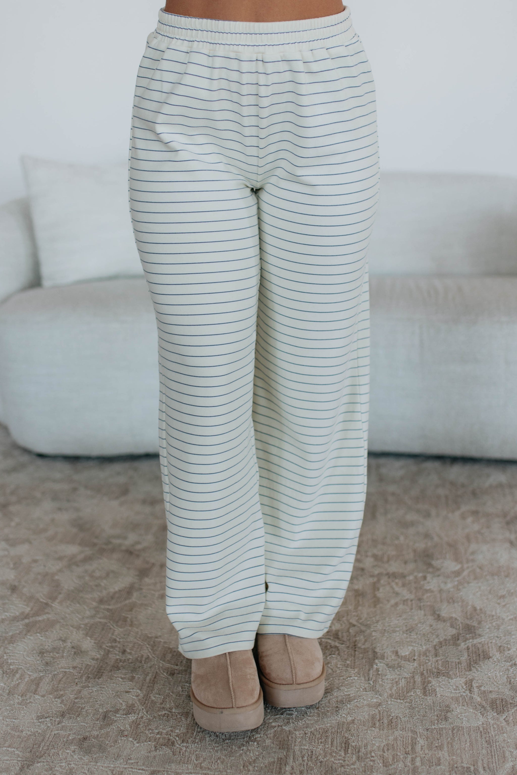 Cayla Striped Pants - Cream Mix