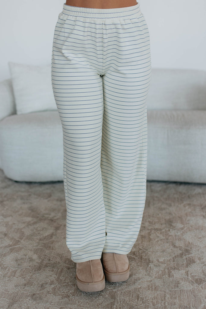 Cayla Striped Pants - Cream Mix