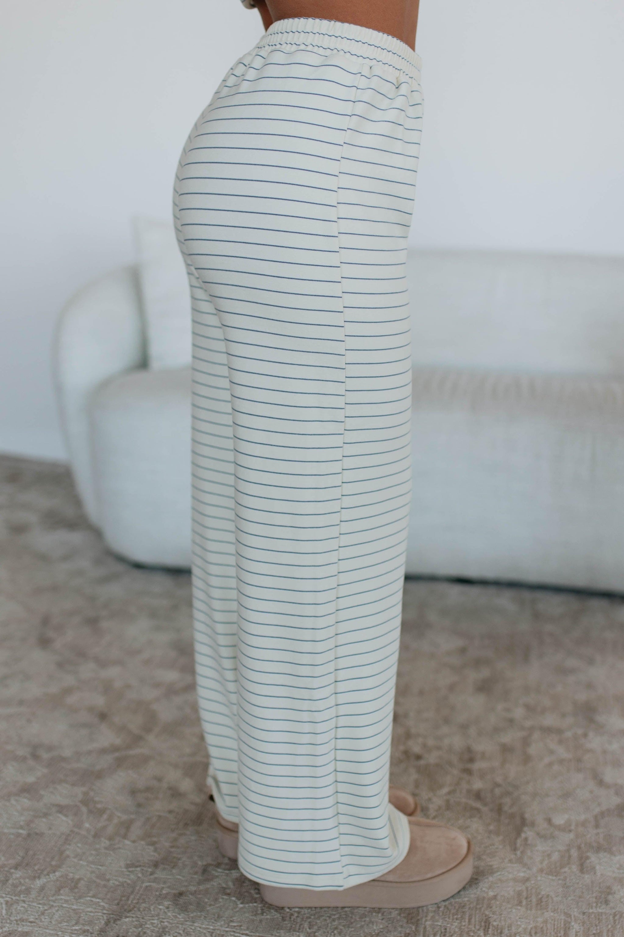 Cayla Striped Pants - Cream Mix