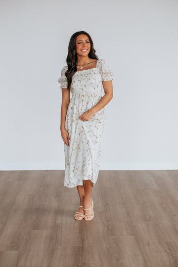 Joylin Floral Midi Dress - Sunflower Mix
