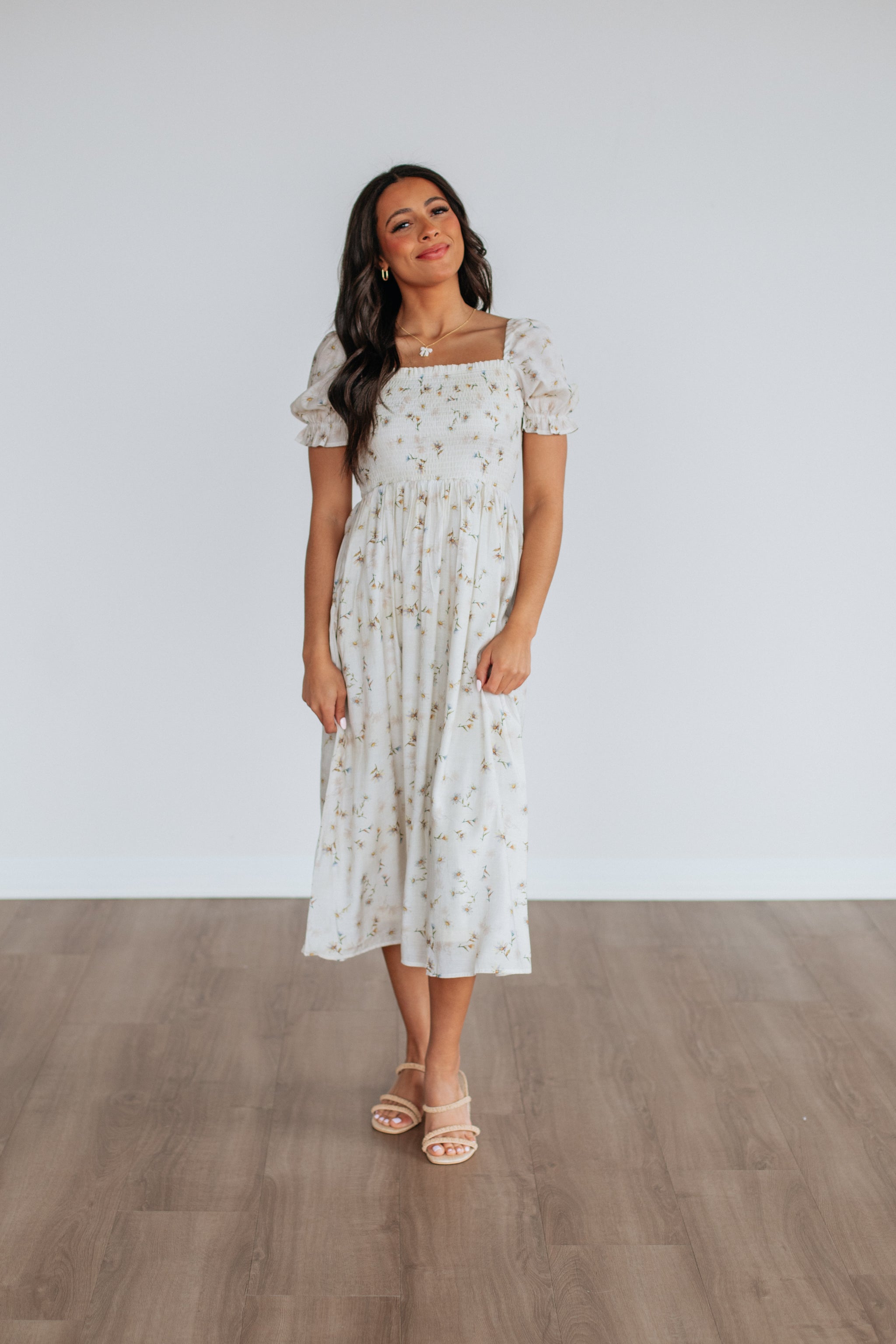 Joylin Floral Midi Dress - Sunflower Mix