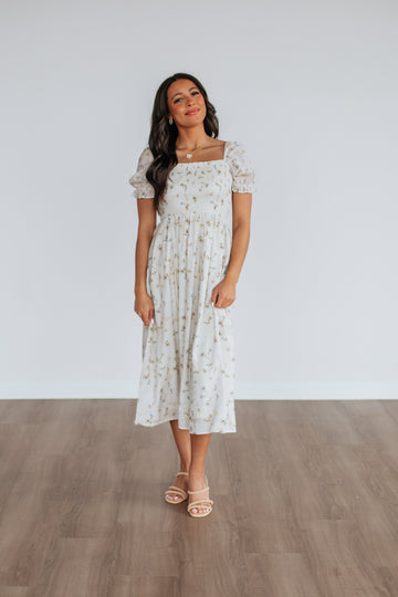 Joylin Floral Midi Dress - Sunflower Mix