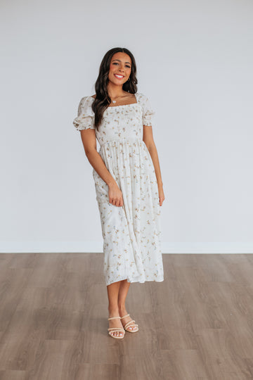 Joylin Floral Midi Dress - Sunflower Mix