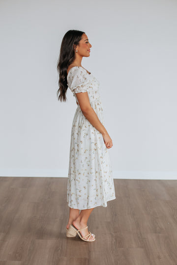 Joylin Floral Midi Dress - Sunflower Mix