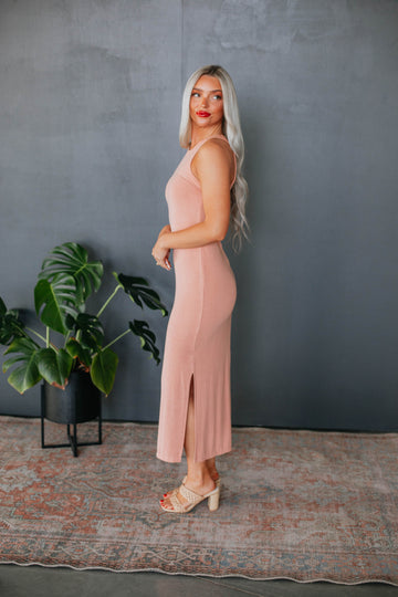 Edeny Ribbed Dress - Papaya