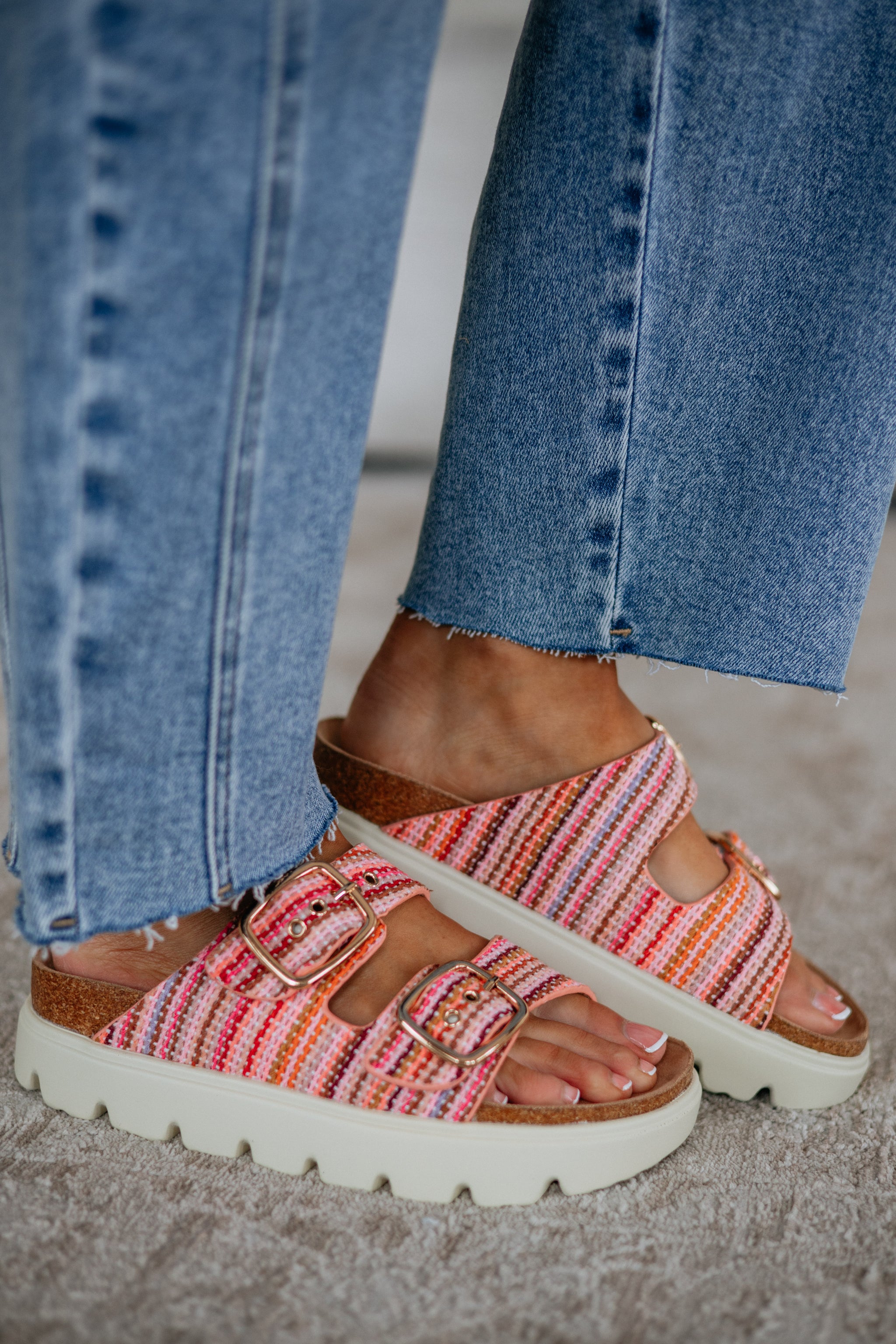 Envied Attitude Sandals - Baby Pink Mix