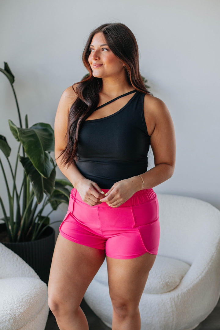 Erina Athleisure Shorts - Hot Pink