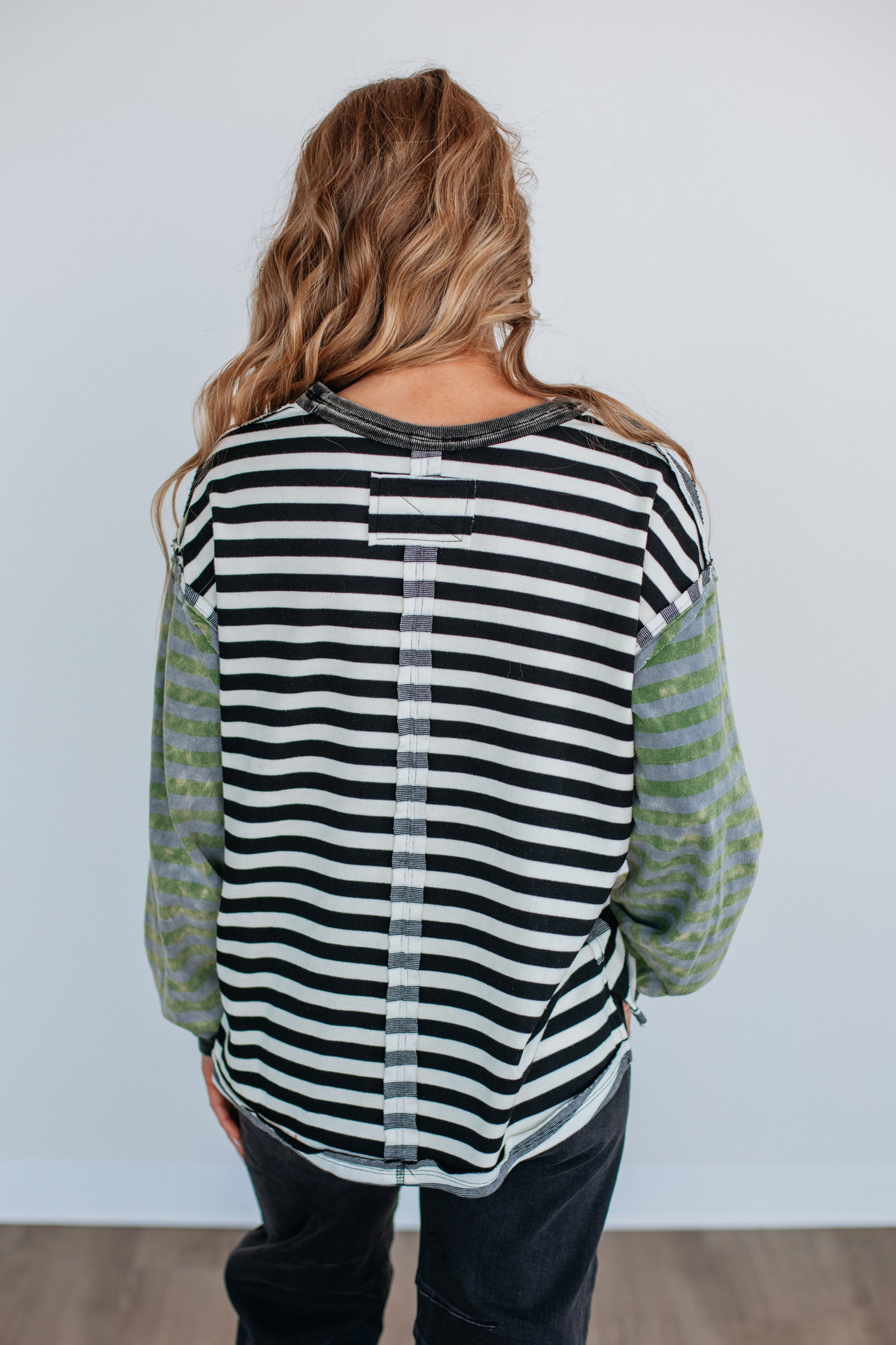 Kaden Striped Top - Black Mix