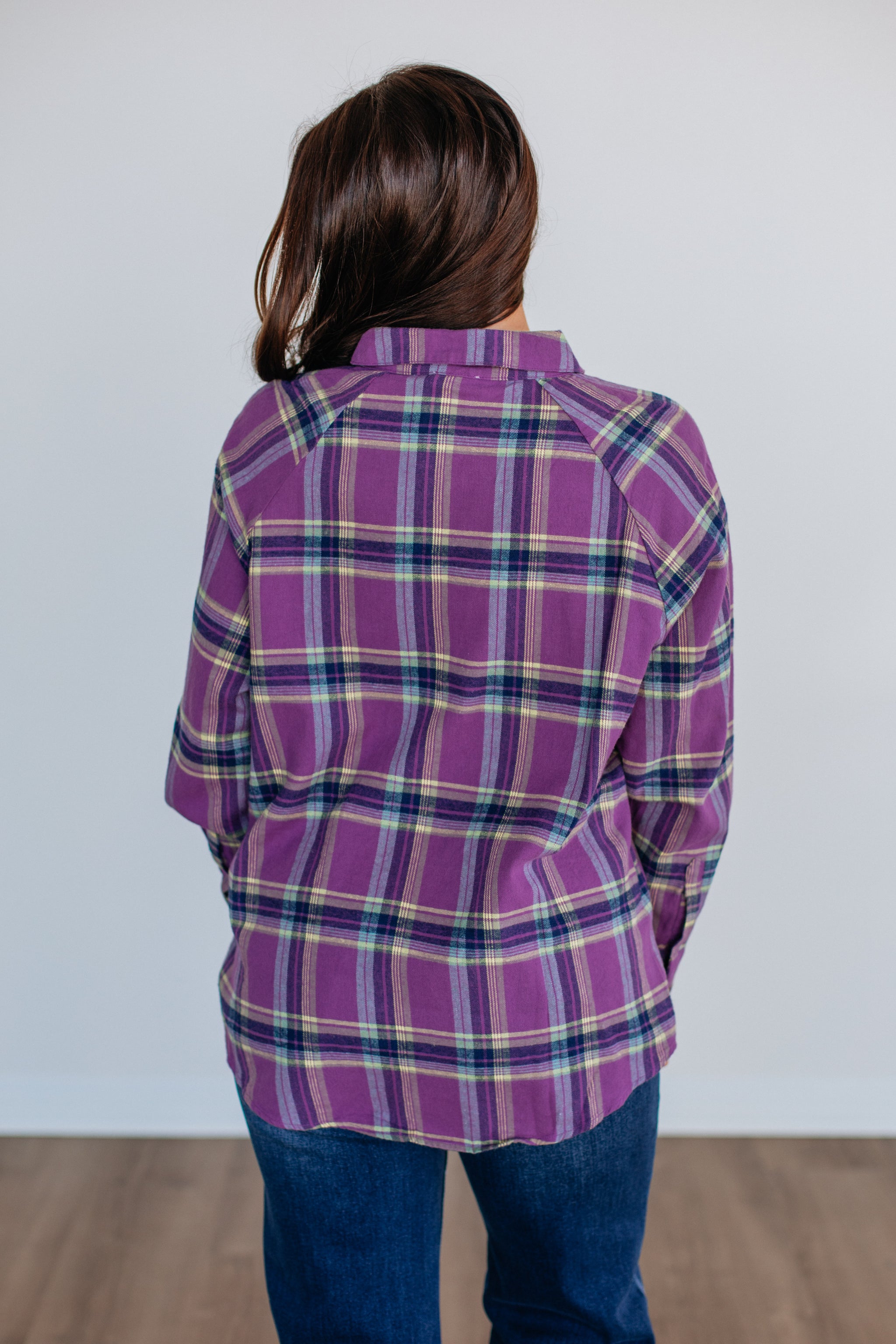 Jema Flannel Top - Violet Mix