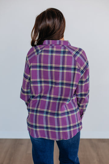 Jema Flannel Top - Violet Mix