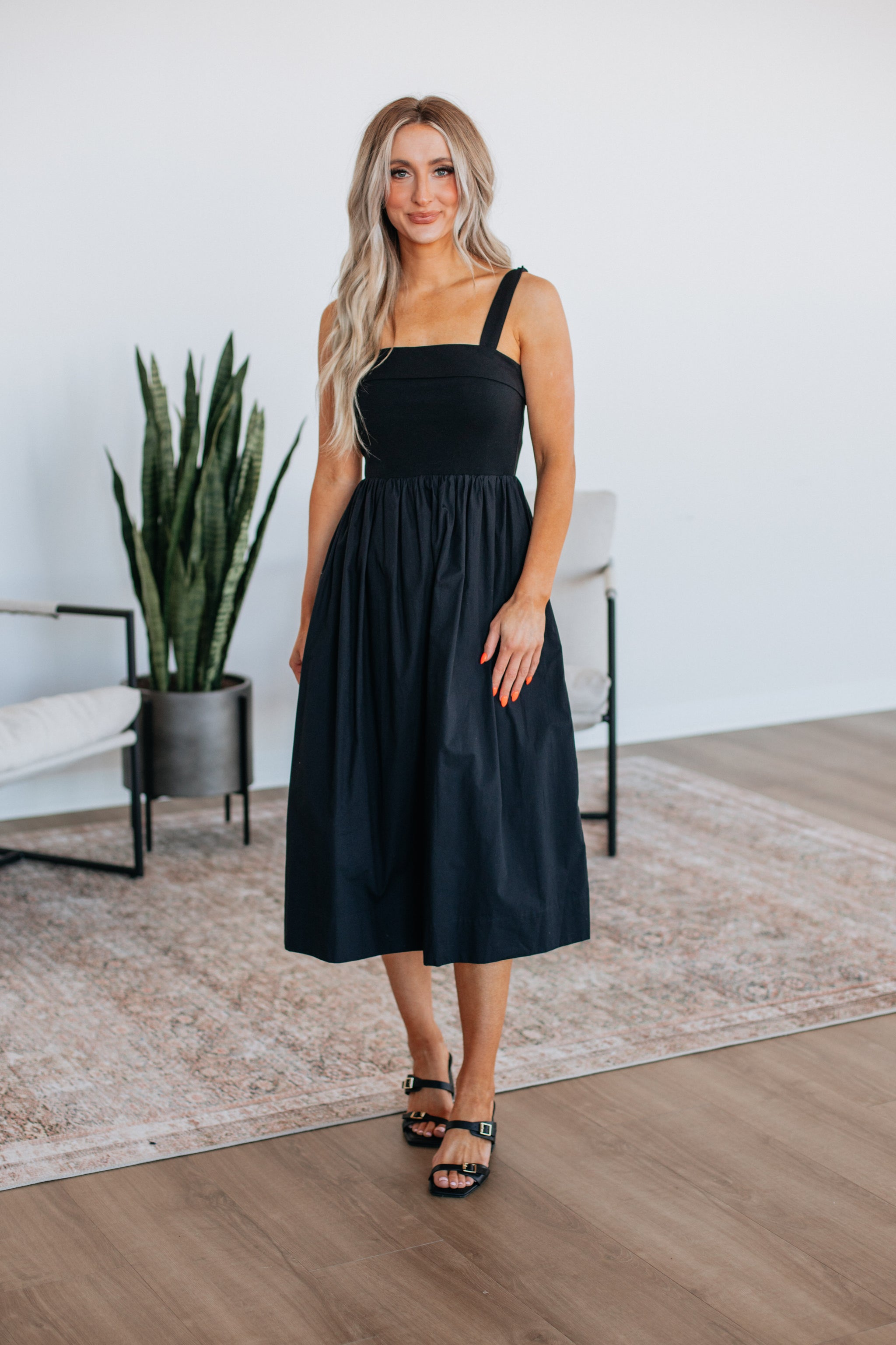 Grace Midi Dress - Black