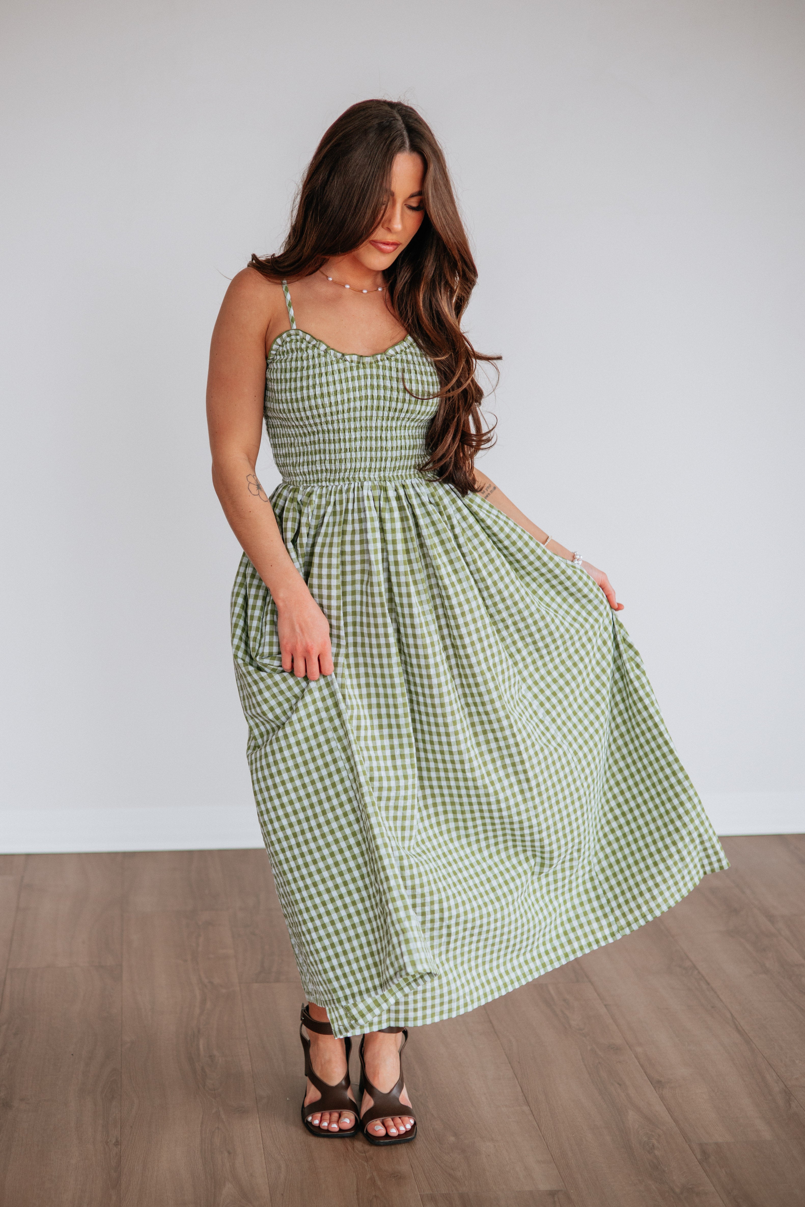 winter gingham dress search: Cynthia Black Gingham Linen Dress That's right