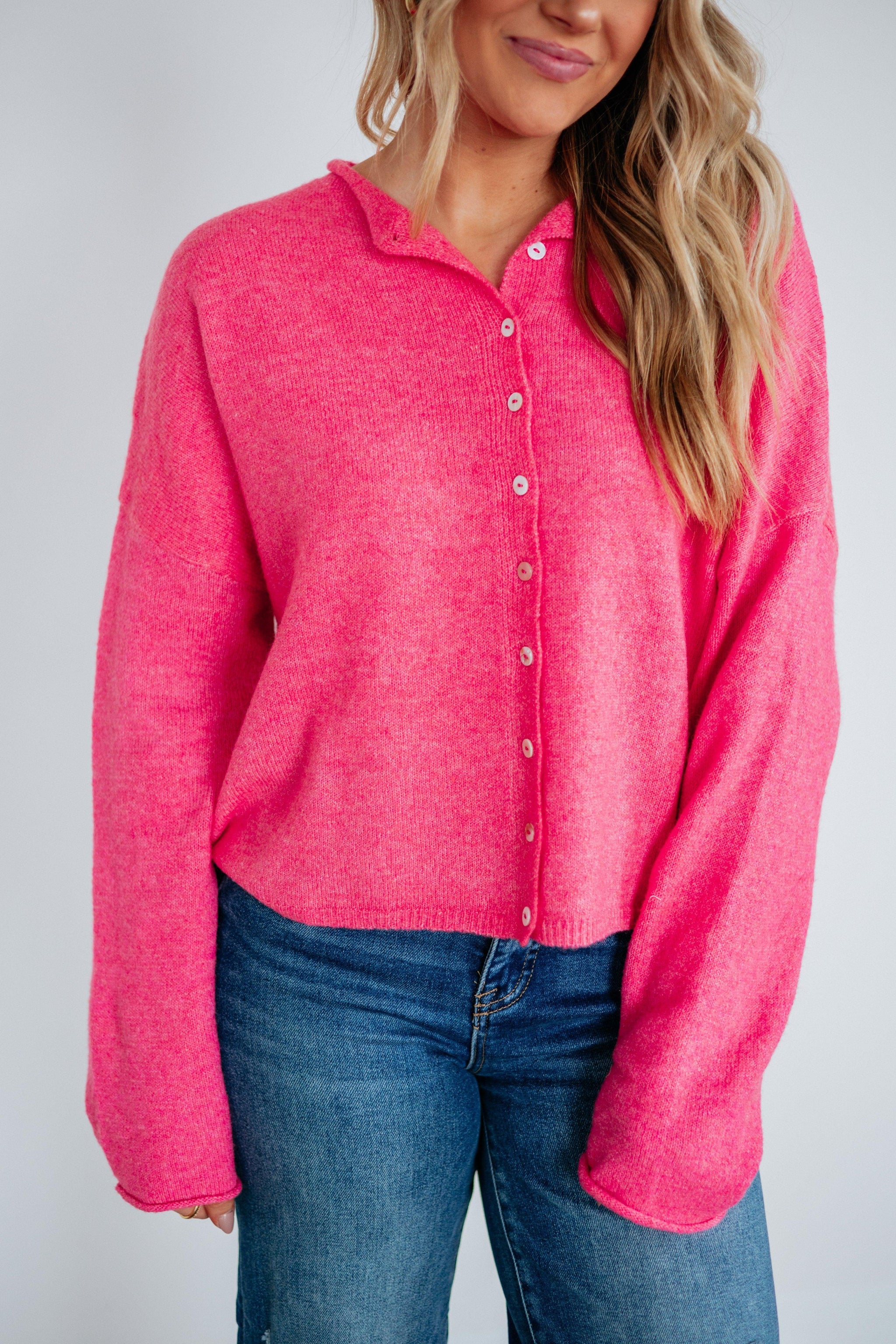 Brooke Cardigan - Punch Pink