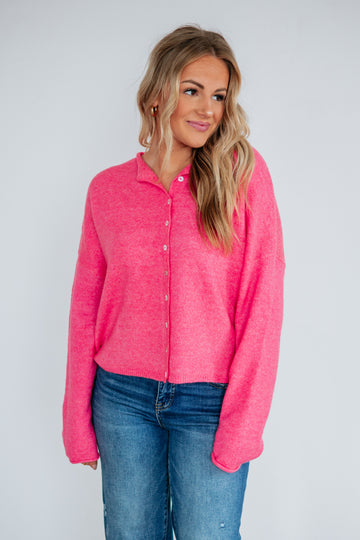 Brooke Cardigan - Punch Pink