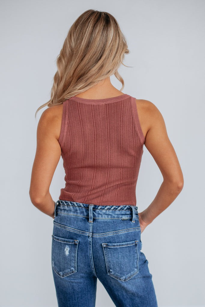 Dulcia Ribbed Bodysuit - Burlwood
