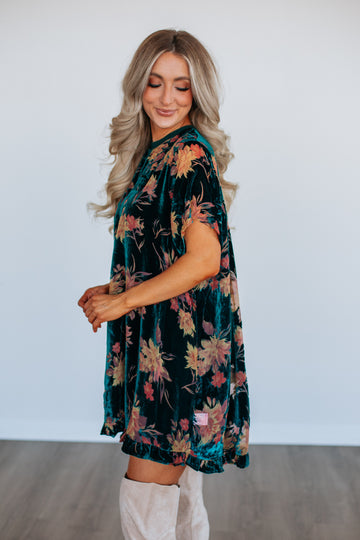 Vanita Floral Velvet Dress