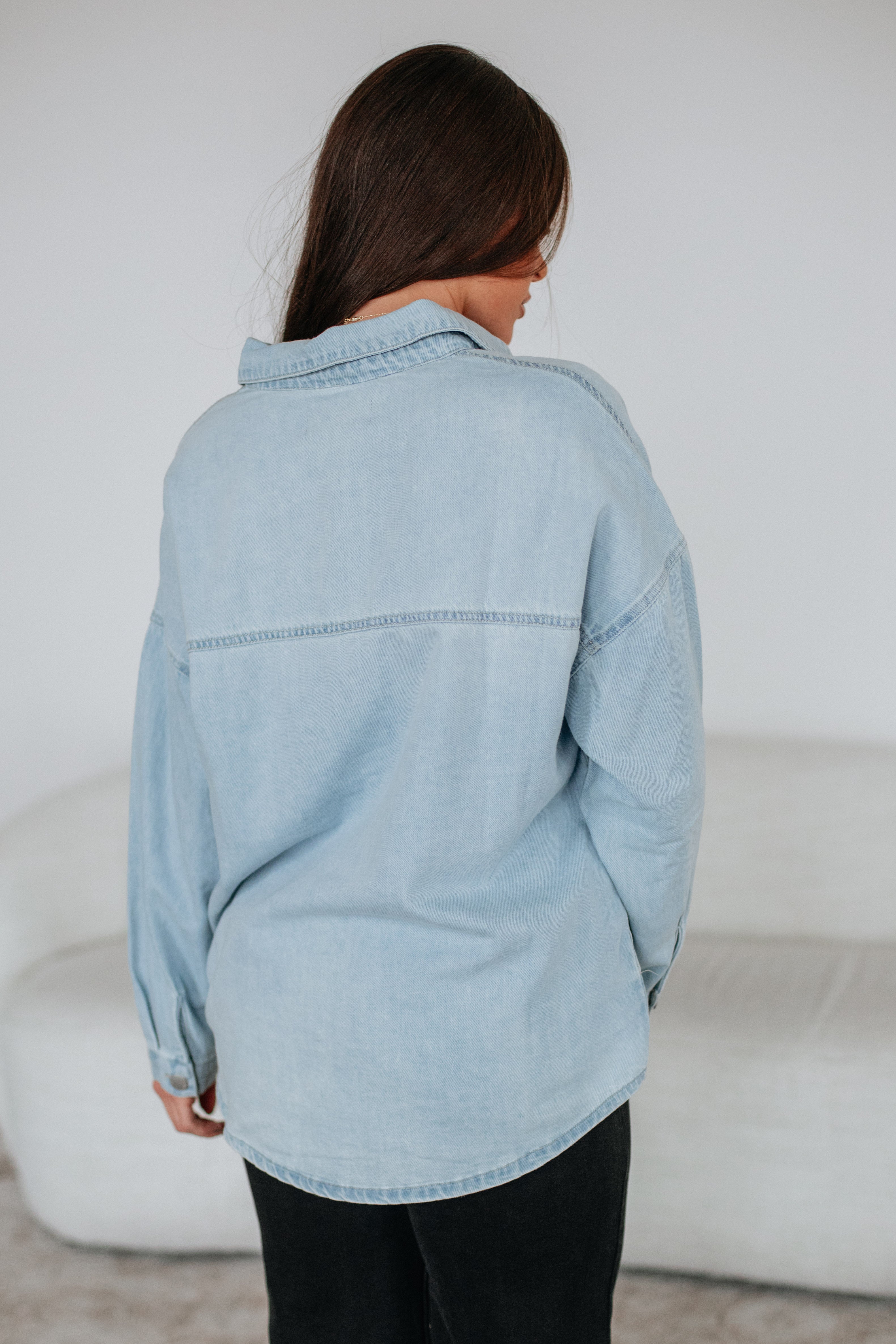 Grayson Risen Denim Shacket - Light Wash