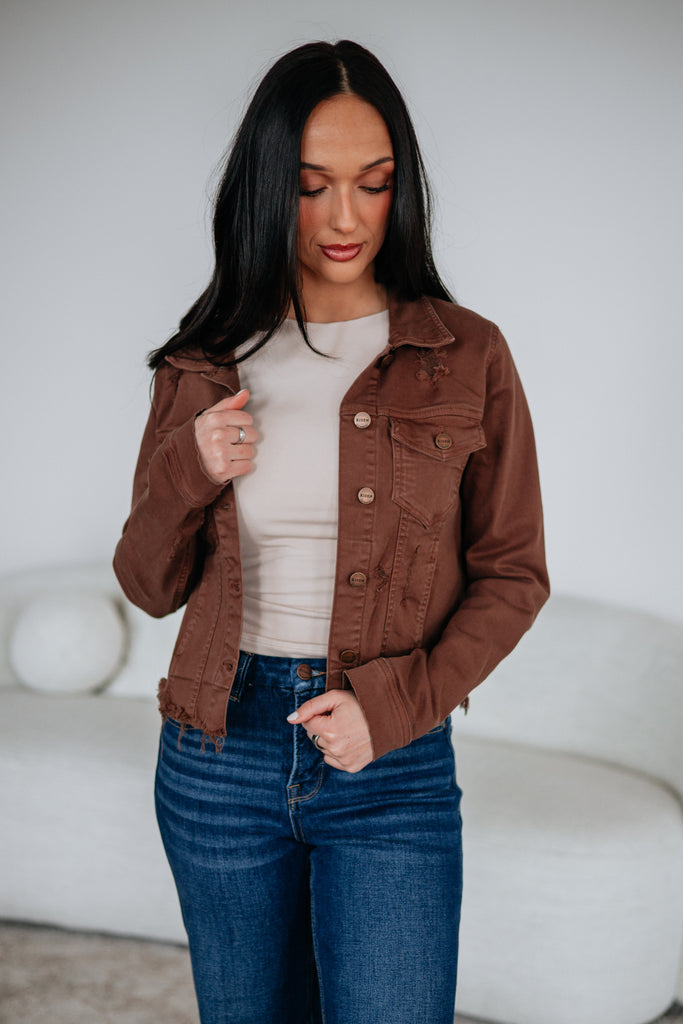 Gemma Risen Denim Jacket - Mocha