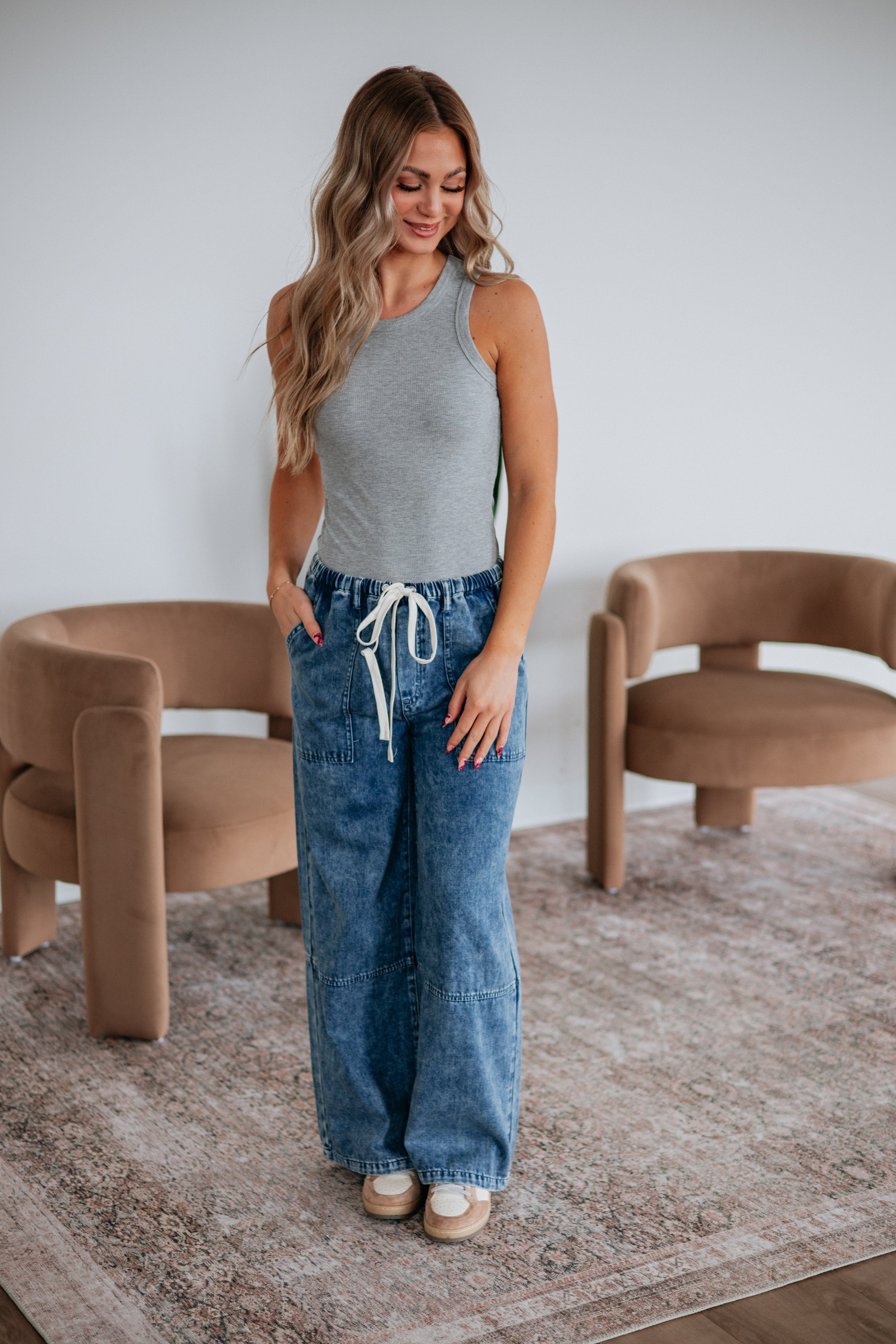 Twila Wide Leg Pants - Medium Wash – Wild Oak Boutique