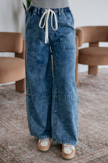 Twila Wide Leg Pants - Medium Wash