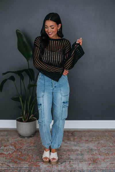 Shania Crochet Top - Black