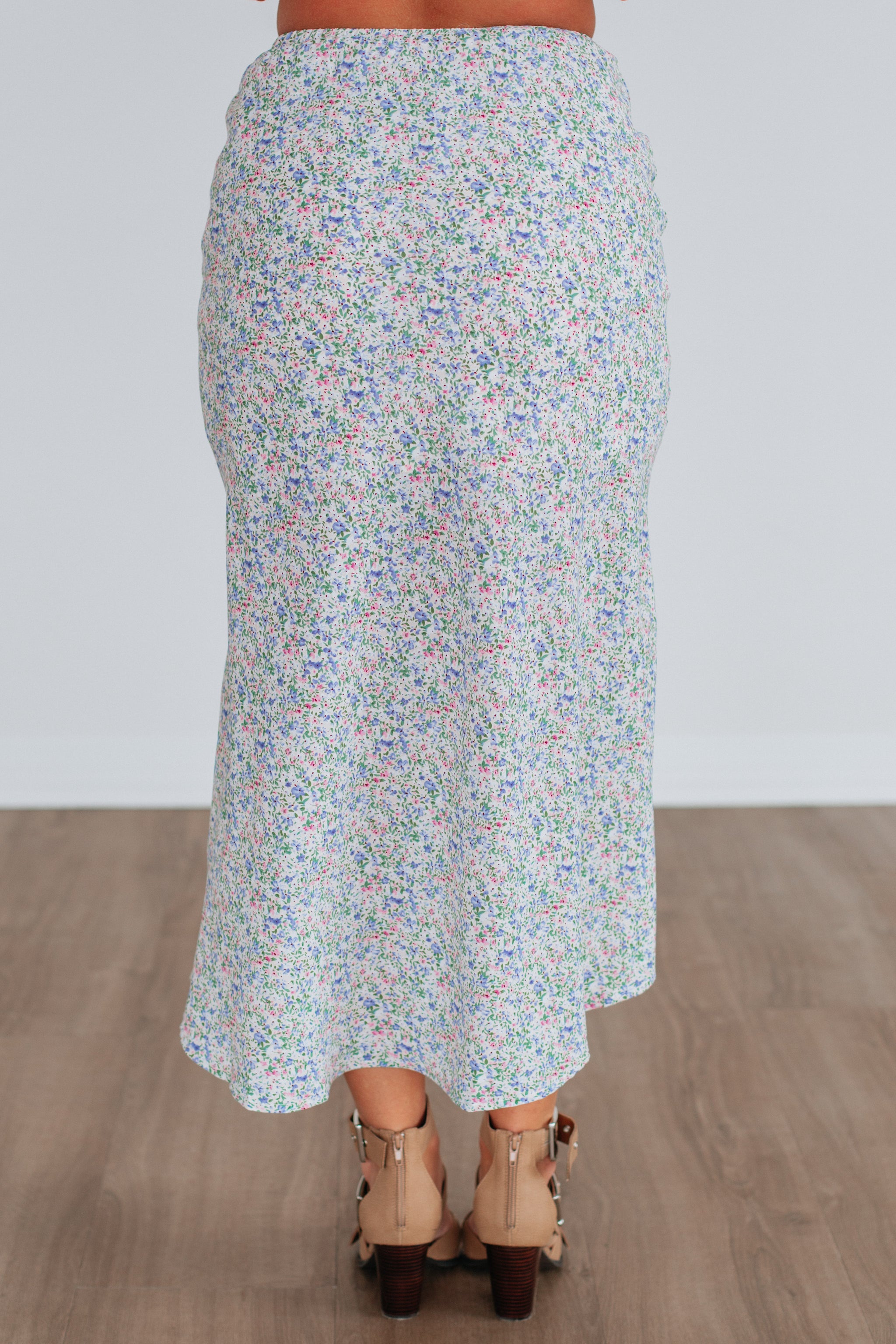 Posey Floral Skirt - Sky Blue Mix