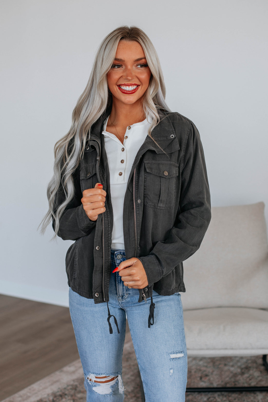 Finnegan Lightweight Jacket - Charcoal