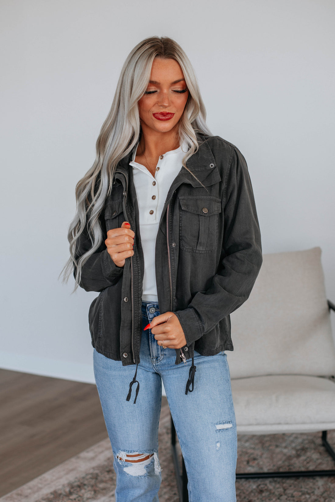 Finnegan Lightweight Jacket - Charcoal