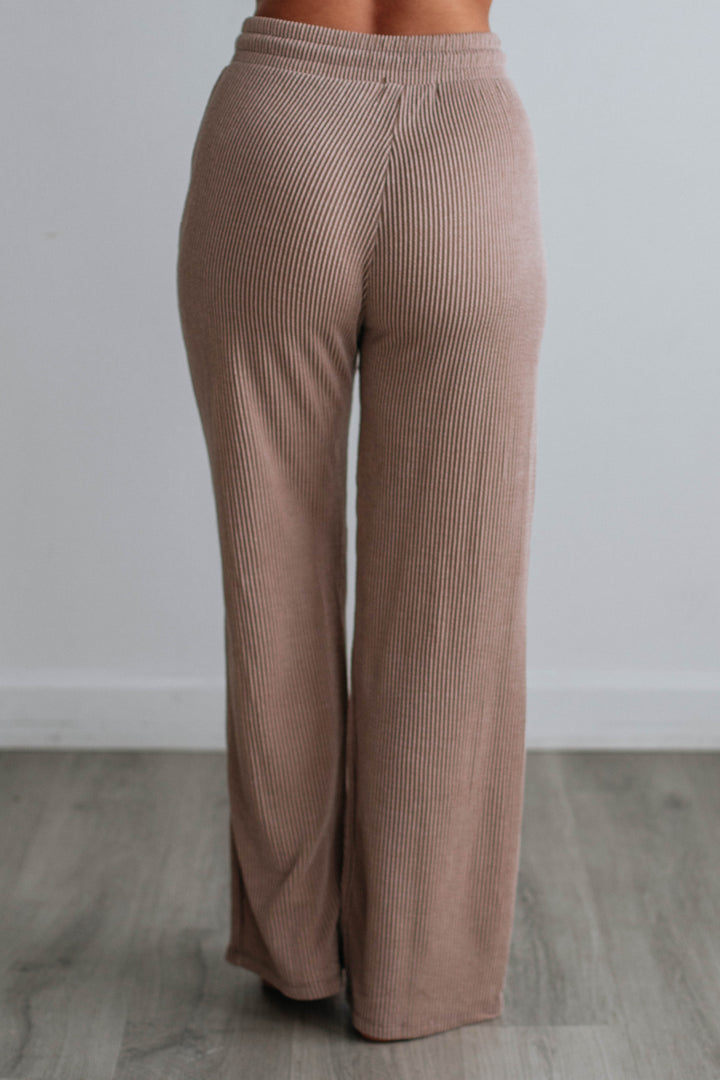 Freddie Ribbed Lounge Pants - Dusty Mauve