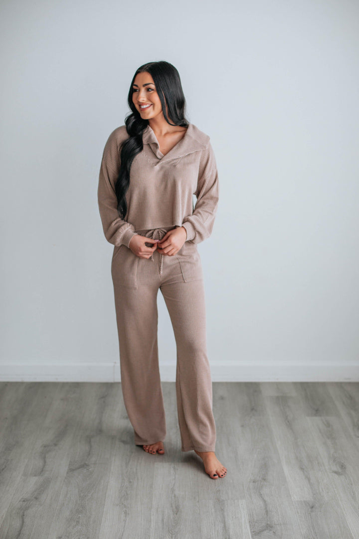 Freddie Ribbed Top - Dusty Mauve