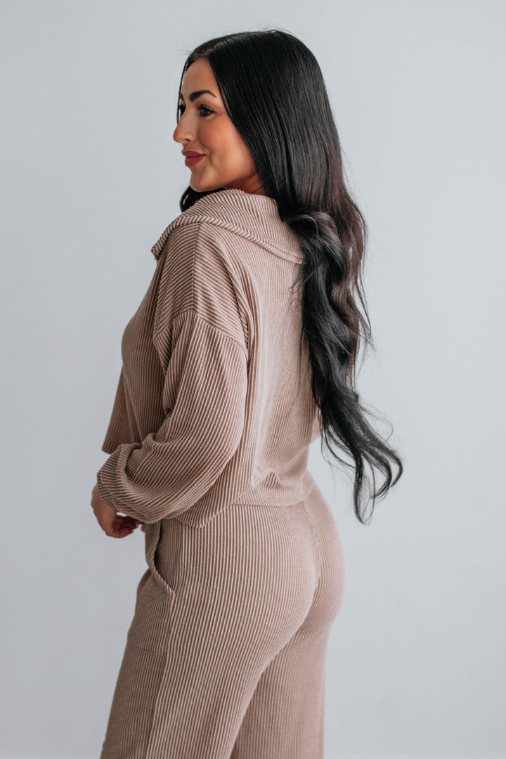 Freddie Ribbed Top - Dusty Mauve