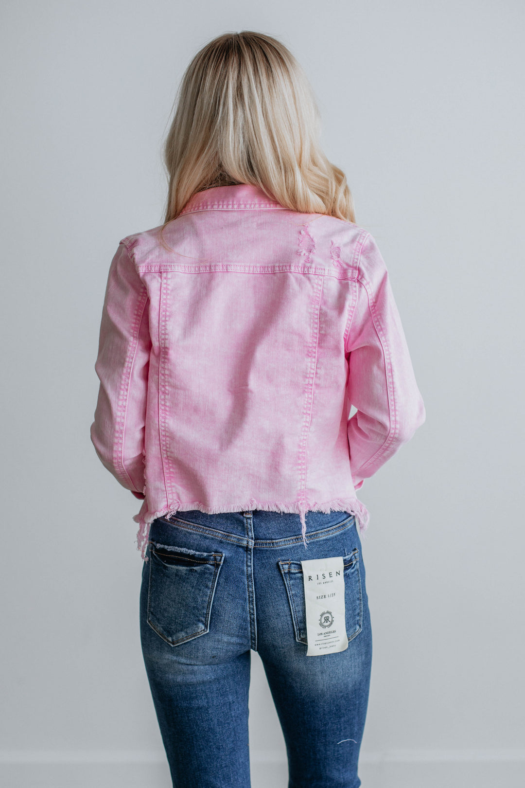 Gemma Risen Denim Jacket - Acid Pink