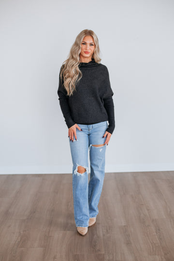 Gretchen Dolman Sweater - Charcoal